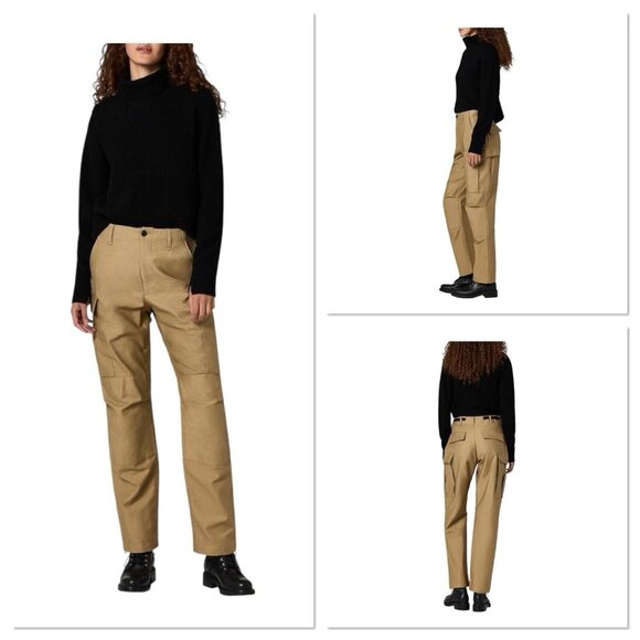 Rag & Bone Khaki Sands Cargo Pants Size 4 Women’s Cinched Ankle Pockets Military - Picture 1 of 13